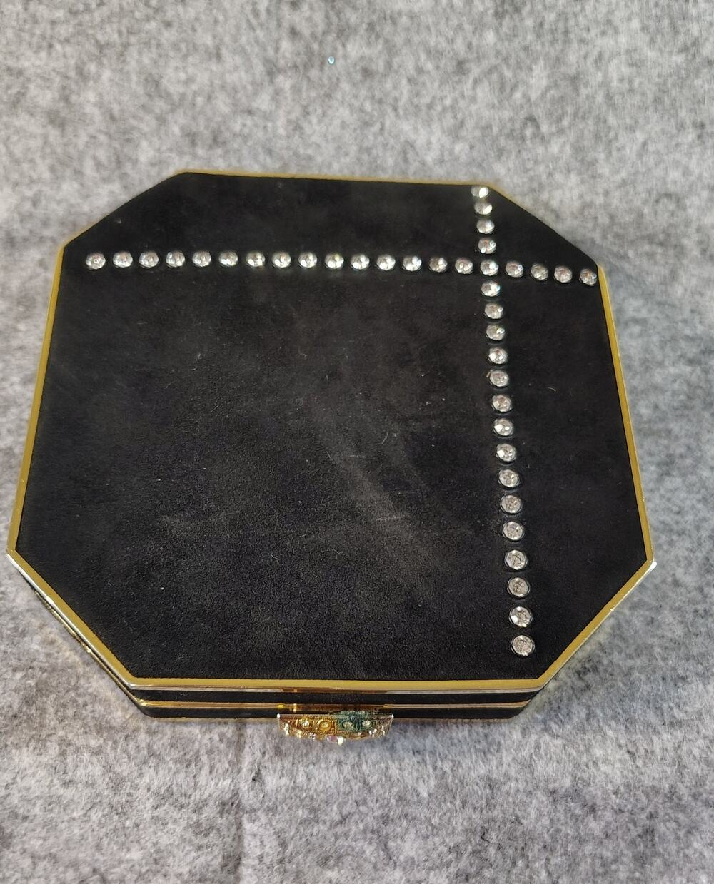 Vintage Charles Jourdan Black Velvet Handbag with rhinestones